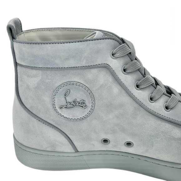 Christian Louboutin Lou Spikes Orlato Suede High-top Sneakers Paseo Blue US 11 - Picture 8 of 15